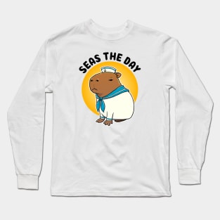 Seas the day Capybara Sailor Long Sleeve T-Shirt